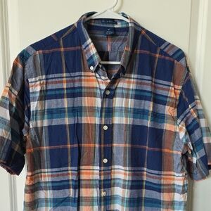 Falls Creek Blue and Orange Plaid Men's Shirt